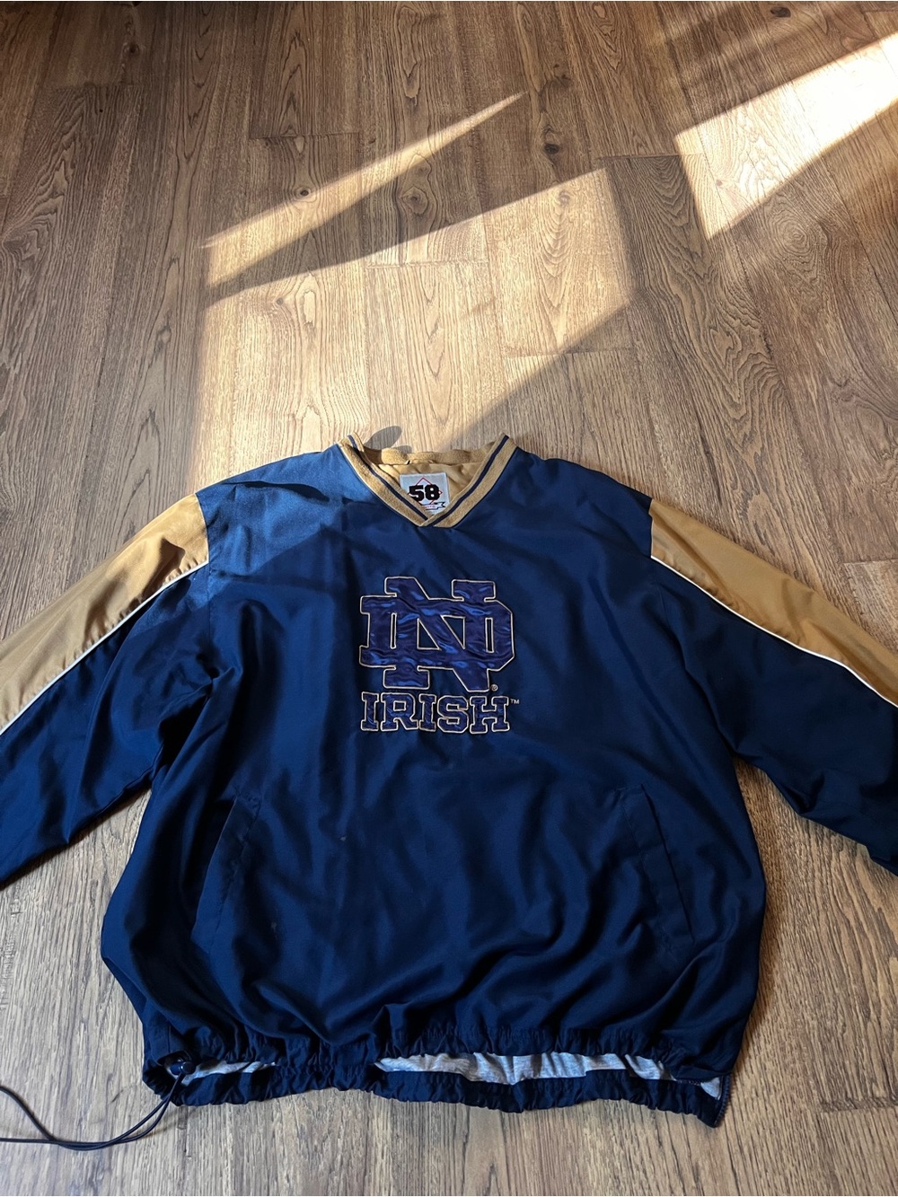 Notre Dame Navy and Gold Pullover Windbreaker